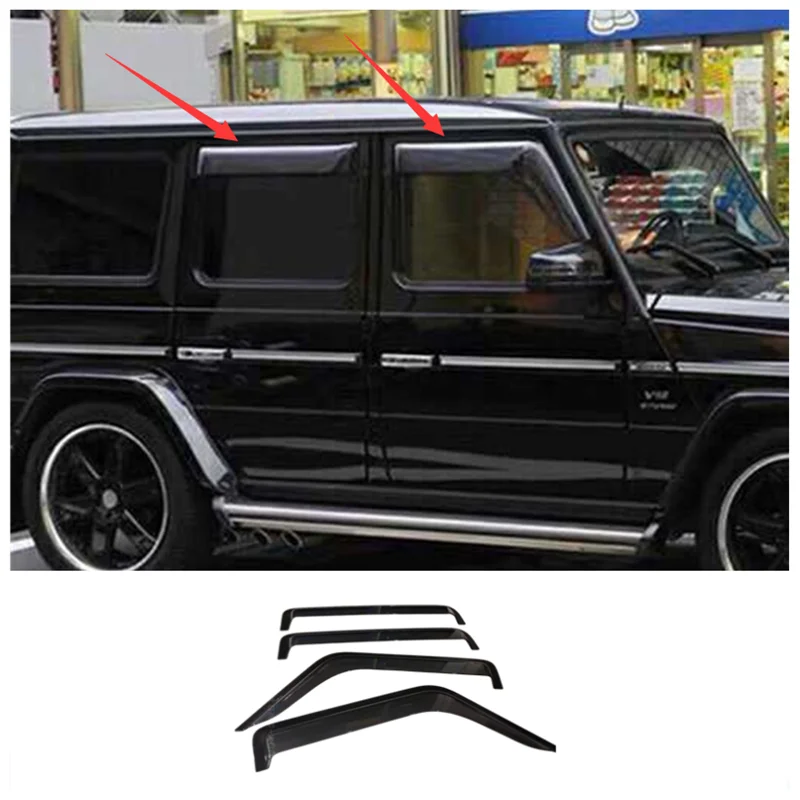 

For W463 W464 Benz G-class G500 G350 G55 G65 G63 2008-2023 High Quality ABS Black Car Window Eyebrow Stop Rain Plate