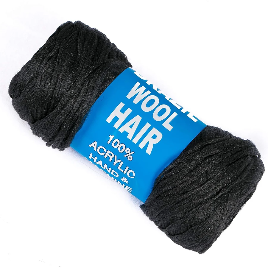 Brazilian Wool Hair Synthetic Crochet Hair Extensions 4 Pack for Women African Yarn for Braiding Senegalese Twist Fake