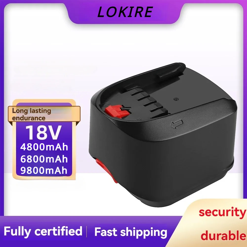 

6.8/9.8Ah Li-ion Rechargeable Battery 18V for Bosch Tools PSB PSR PST 18 Li-2 2607335039 2607335040 2607336208 (only for Type C)