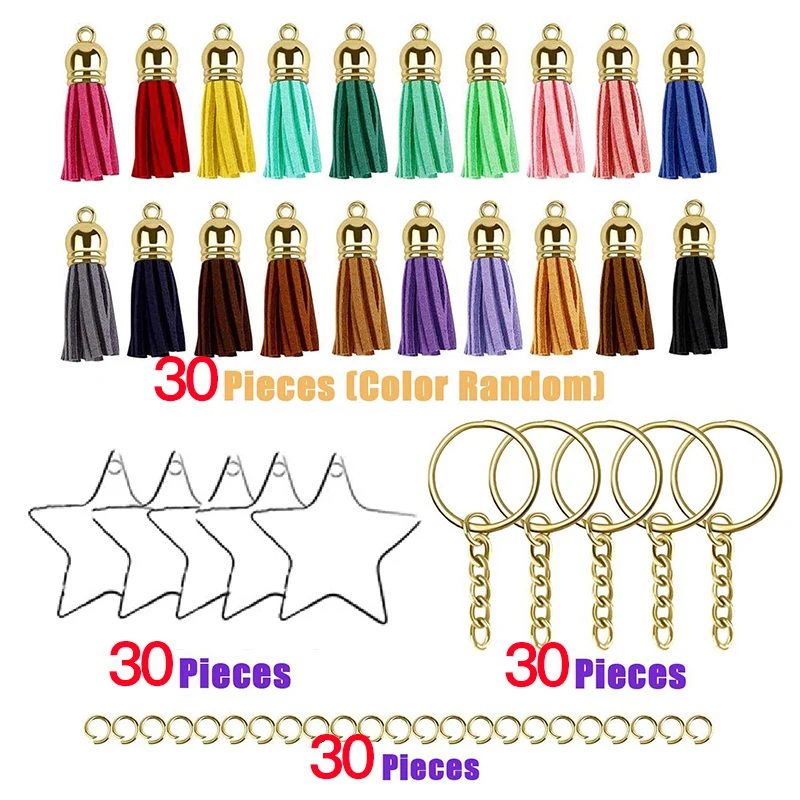 120pcs Acrylic Keychain Blanks Key Chain Making Kit with Acrylic Blanks  Tassels&Jump Ring for DIY Keychain