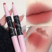 Double-end Lipliner Pencil 2 in 1 Sexy Nude Pink Red Lip Contour Matte Lipstick Waterproof Lasting Non-stick Cup Lip Tint Makeup 1