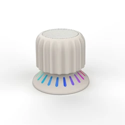 Magnetic Waterproof Bluetooth Speaker with Phone Holder and HiFi Stereo Sound (White)