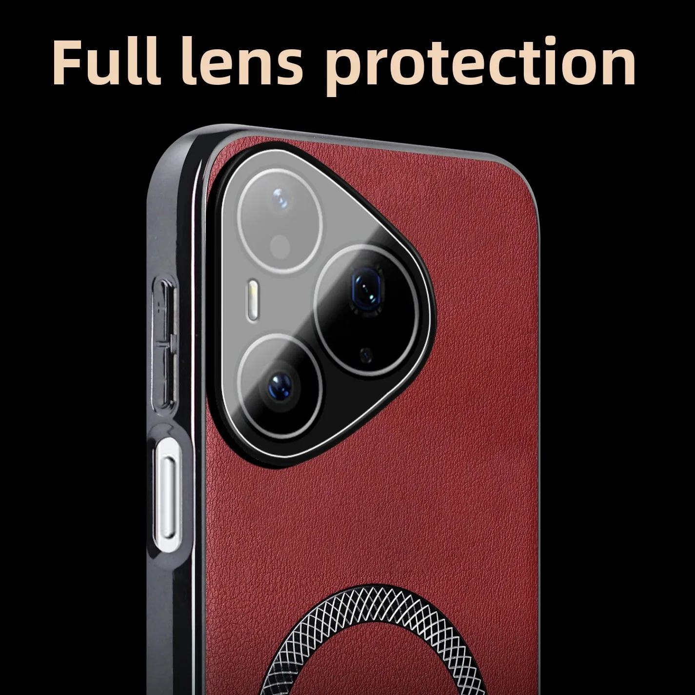 Luxury PU Leather Phone Case with Magsafe Magnetic Wireless Charging and Shockproof Protection