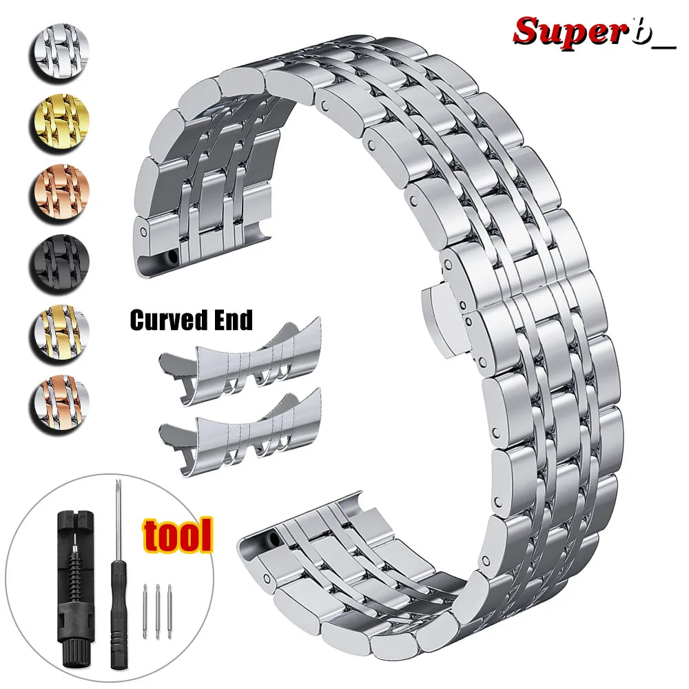 Premium Stainless Steel Smartwatch Replacement Strap - Sleek Metal Band