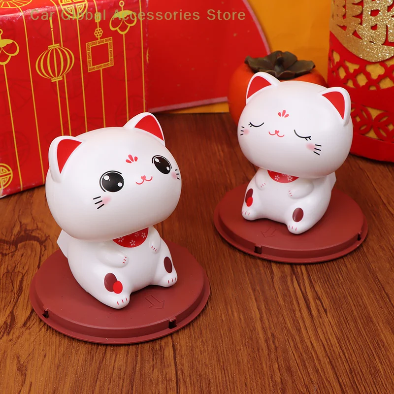 귀여운 태양열 발전 흔들리는 고양이 흔들리는 머리, 고양이 홈 데코, 흔들리는 고양이 장식, 자동차 장식 인형, 자동차 입상 장식