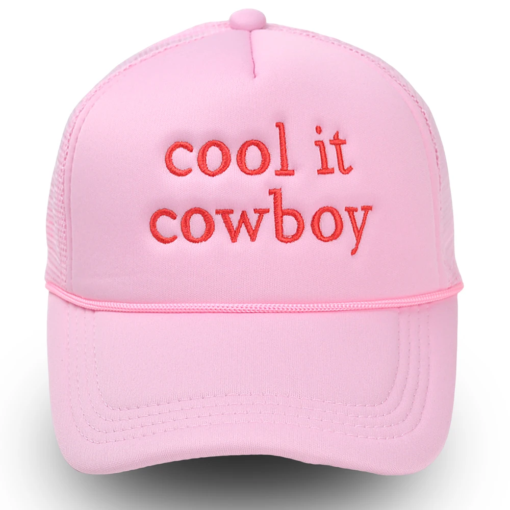 Pink Cool It Cowboy Baseball Cap Cool Girl Summer Comfortable Mesh Cap Embroidered Trucker Hat Gift for Her 4