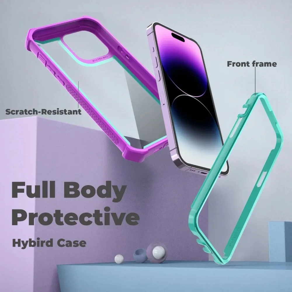 Enhanced Transparent Rugged Armor Soft Grip Protective Phone Case with Hybrid Bumper