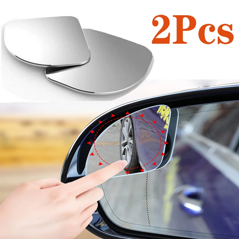 

2Pcs Frameless Fan-shaped Car Blind Spot Mirror 360 Degree Adjustable Wide Angle Auto Parking Auxiliary Rear View Mirror