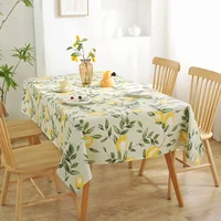 1x Lemon Pattern PVC Tablecloth Home Waterproof Oil Resistant Washable Dustproof Rectangular Tablecloth Kitchen Table Decoration 2