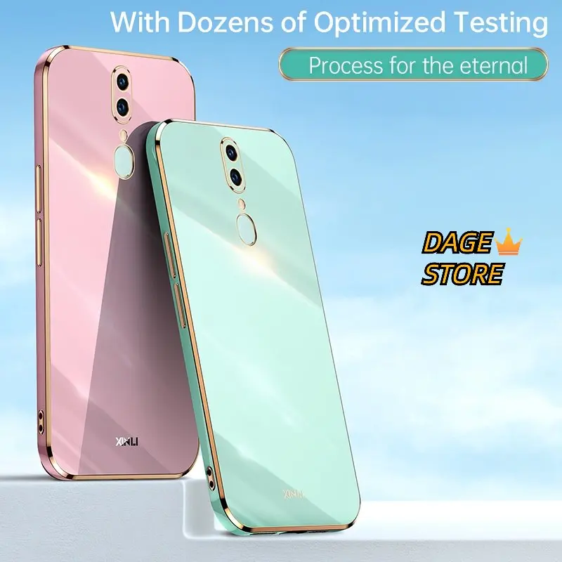 Ovitek za Oppo A9X F11 A9 enobarvni ravni rob 6D prevleka mehak ovitek za telefon_voghion.com