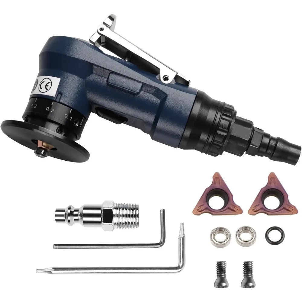 2 in 1 Mini Pneumatic Chamfering Machine,Air Chamfer Tool for Chamfering Metal Round Corner,45 degree Arc Corner Beveling