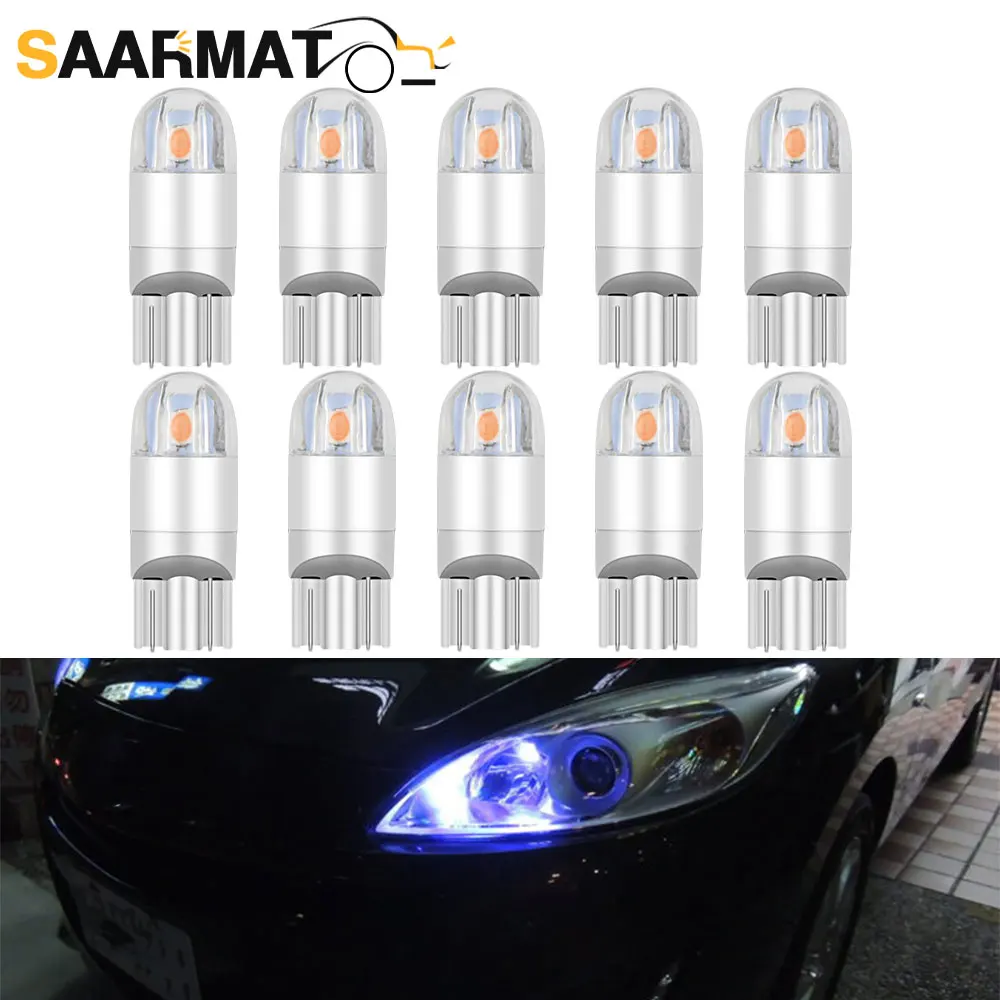 10Pcs Ha Condotto La Luce Di Liquidazione T10 W5W 168 194 2825 Lampada Per Porsche 911 996 997 Boxster 986 987 Cayenne 9Pa