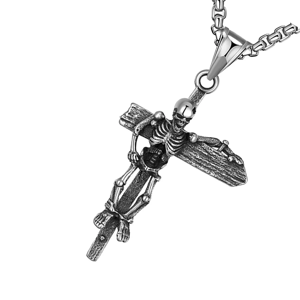 

1pc Male Cross Pendant Necklace Stylish Necklace Men's Necklace Decor