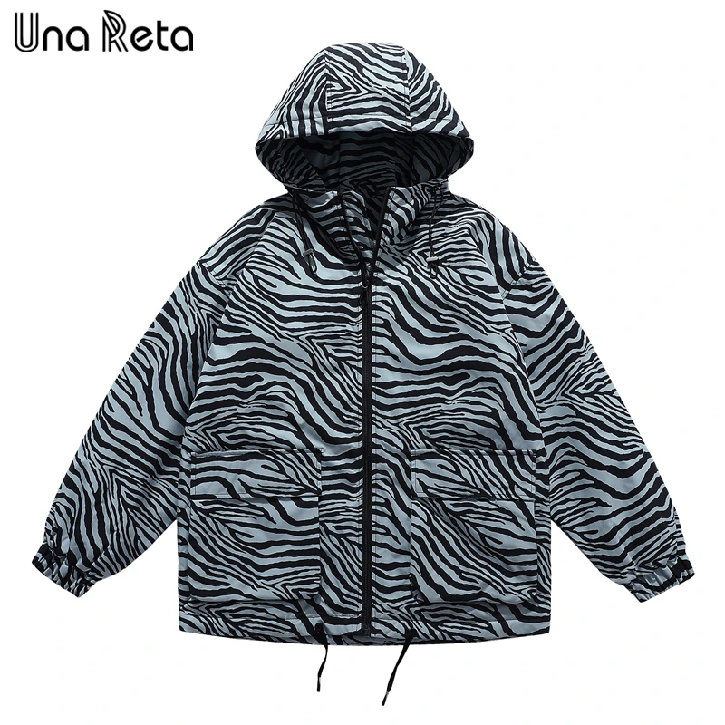 

Una Reta Print Male Coat With Hooded Autumn Winter Harajuku Parka Jackets Men Clothing Hip-hop Thin Cotton Unisex Jacket