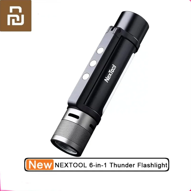 

Youpin NEXTOOL 6-in-1 1000lm Dual-light Zoomable Alarm Flashlight USB-C Rechargeable Mobile Power Bank Camping Work Light