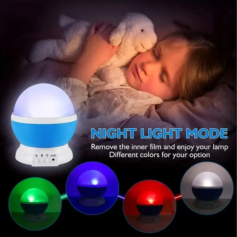 Starry sky lamp galaxy projector rotating LED night light planetarium children bedroom star night lights moon light kids gift