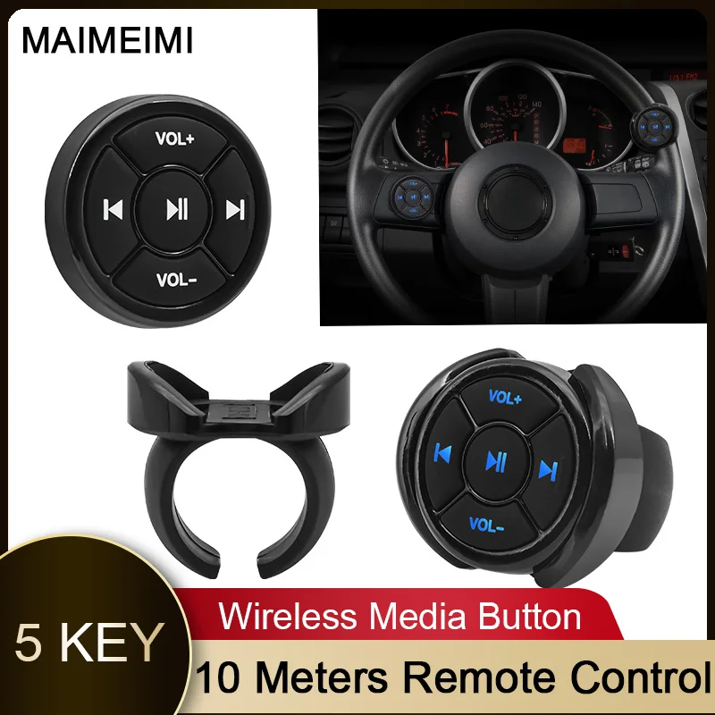 

Motorcycle Wireless Media Button Remote Controller Car Steering Wheel Music For IOS Android Phone Tablet Bluetooth-compatible