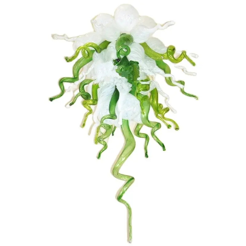 

Blown Glass Pendant Lamp Green White Color LED Home Art Decoration Modern Murano Glass Chandeliers