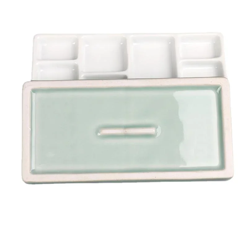 Ceramic Palette Watercolor/Oil Paint Tray 6