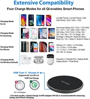 Chargeur sans fil 50W pour iPhone 14 15 16 17 Pro Xs Max Mini X Xr, support de charge rapide à induction pour Samsung S25 S26 S8 S9 S10 Note 5