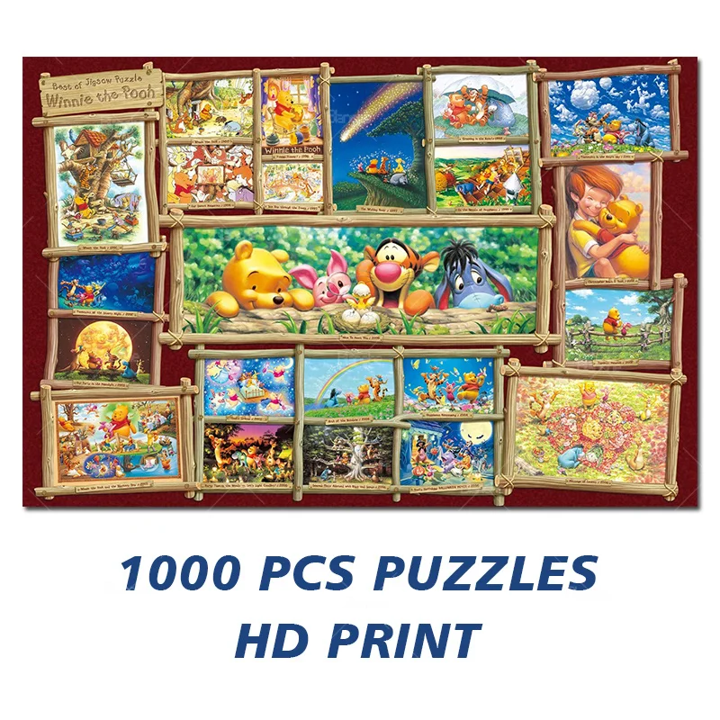 

Winnie The Pooh Friends Art Photos Puzzle Disney 300 500 1000PCS Puzzles Paper Jigsaw For Kids Teens Like Wall Room Ornament