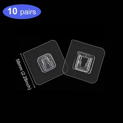 Transparent Self-Adhesive Wall Hooks for Kitchen & Bathroom Organization (10pairs)