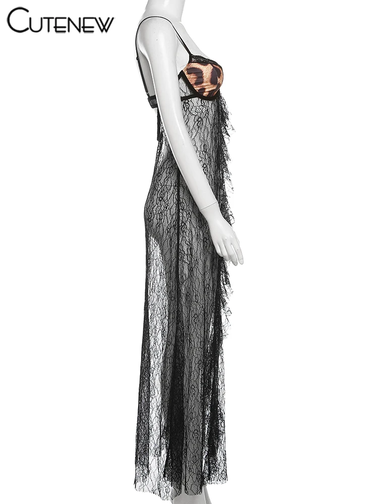 Sexy Suspender Sexy Patchwork Tank Top Women's Summer Camisole Sleeveless Slim Lace Long Vest Casual Lady Streetwear New
