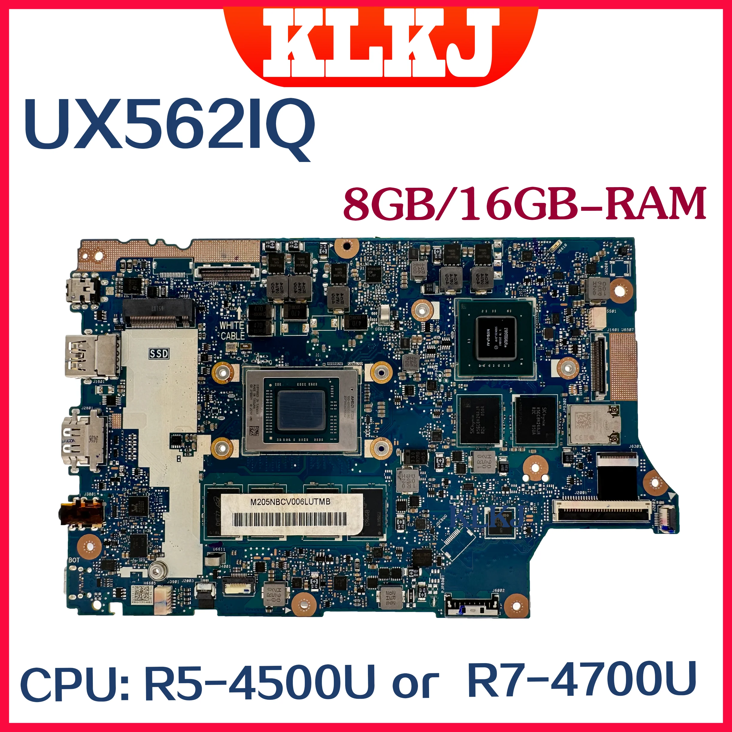 Материнская плата Dinzi UX562IQ для ноутбука ASUS ZenBook Flip 15 UX562I Q507IQ материнская плата для ноутбука W/Φ 8GB/16GB-RAM V2G