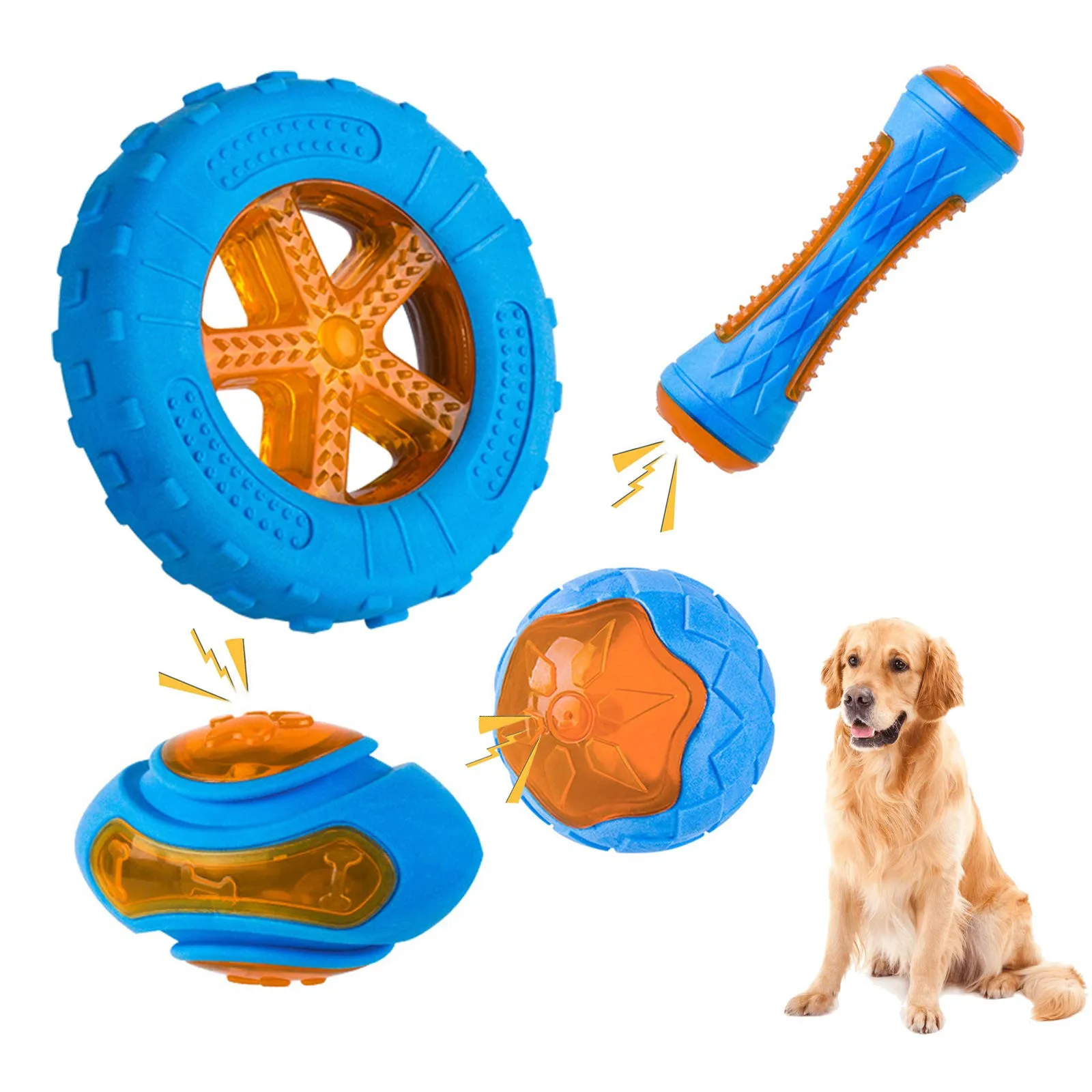 Rubber Dog Toys for Dog Chewing Bite Resistant Squeaky Training Playing Toy Interactive Dog Toys for Large Dogs Teeth Cleaning Rubber Dog Toys for Dog Chewing Bite Resistant Squeaky Training Playing Toy Interactive Dog Toys for Large Dogs Teeth Cleaning