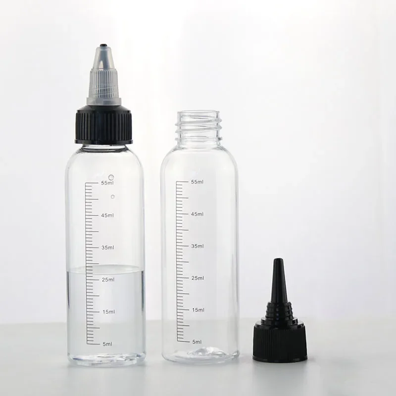 30ml/60ml/100ml/120ml/250ml Plastic PET E juice Liquid Capacity Dropper Bottles Twist Top Cap Tattoo Pigment Ink Containers 5pcs