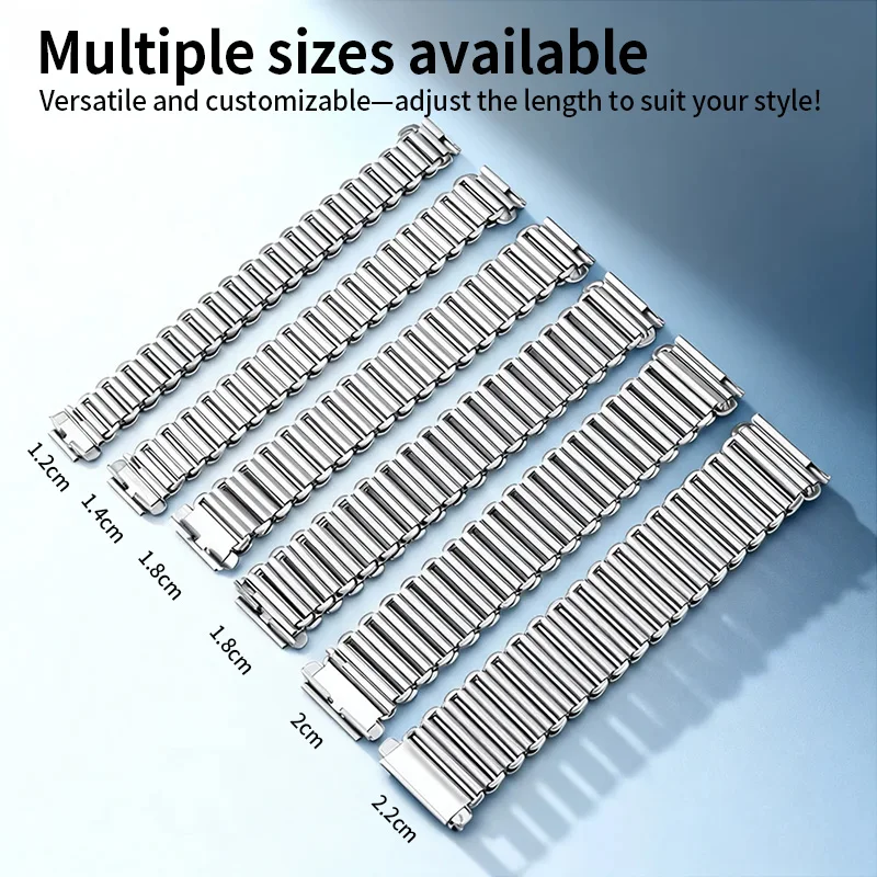 Sleek Stainless Steel Ladder-Style Universal Quick-Release Watch Band