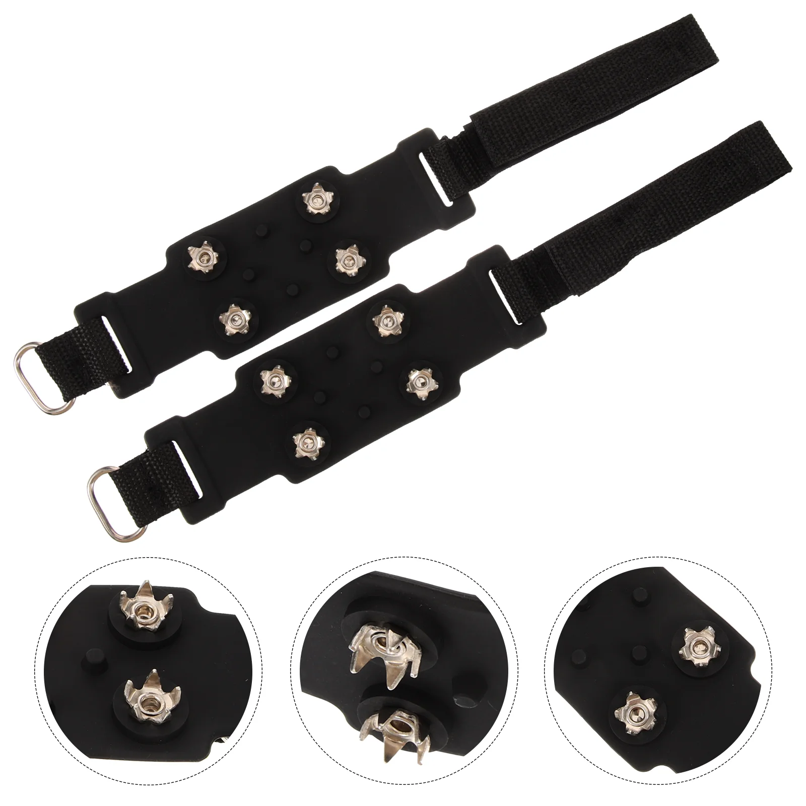 

1 Pair Outdoor Boot Ice Cleats Non-slip Ice Cleats Grippers Snow Cleats for Shoe (Hook and Loop)