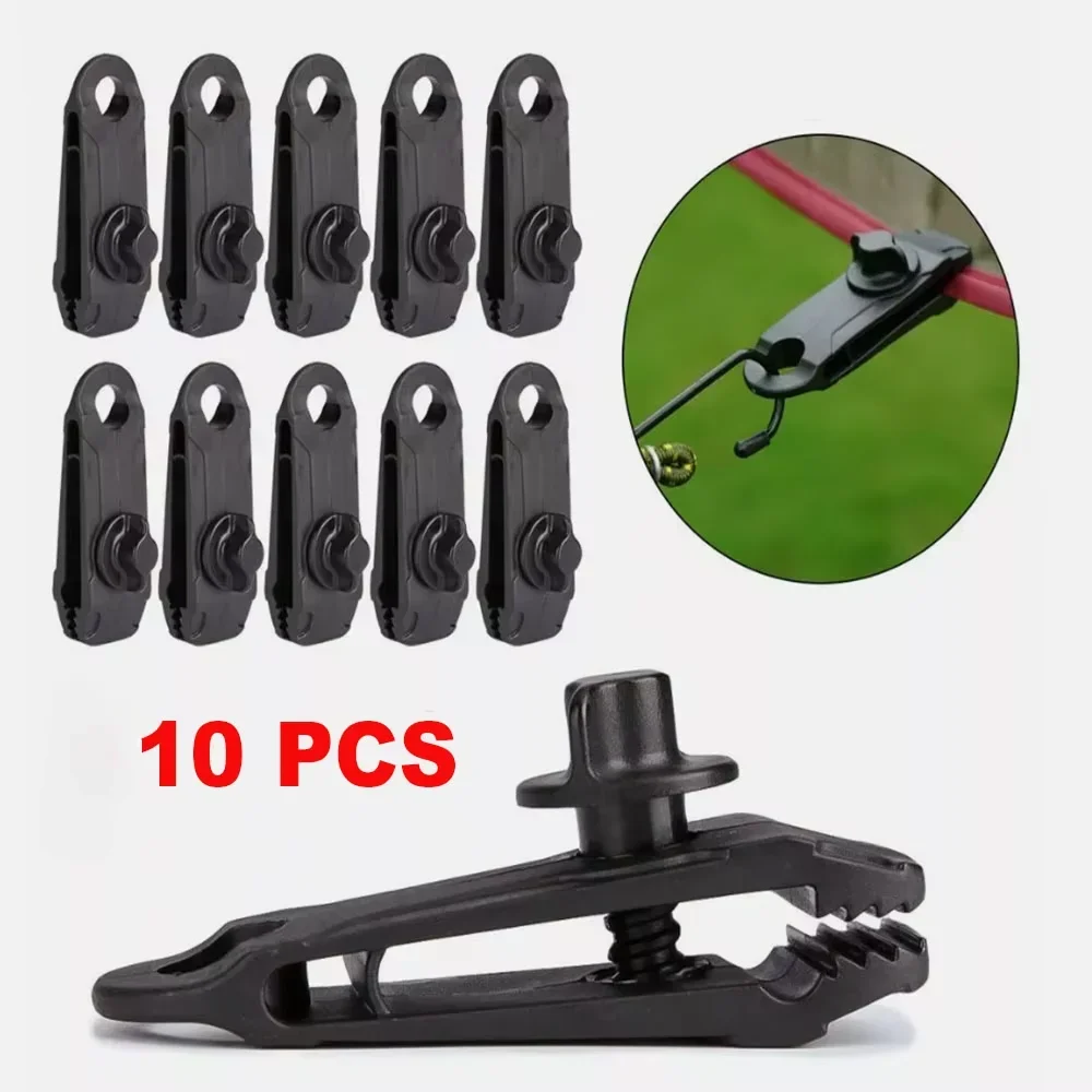 10PCS Tent Canopy Clip Outdoor Wind Rope Reusable Clamps Awning Tarpaulin Buckle Camping Mountaineering Shelters Accessories Tent Clips Camping Tent Accessories Camping Tent Fasteners Camping Cord Buckles Camping Rope Buckle