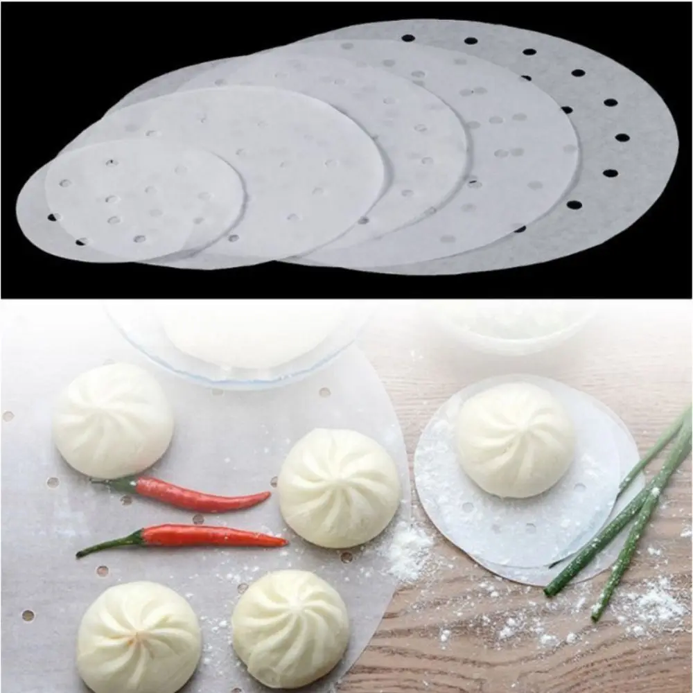 100Pcs New 4/5/6/7/8in Steamer Paper Disposable Round Bread Bakery Paper Buns Pad Paper Kitchen Cooking Tools