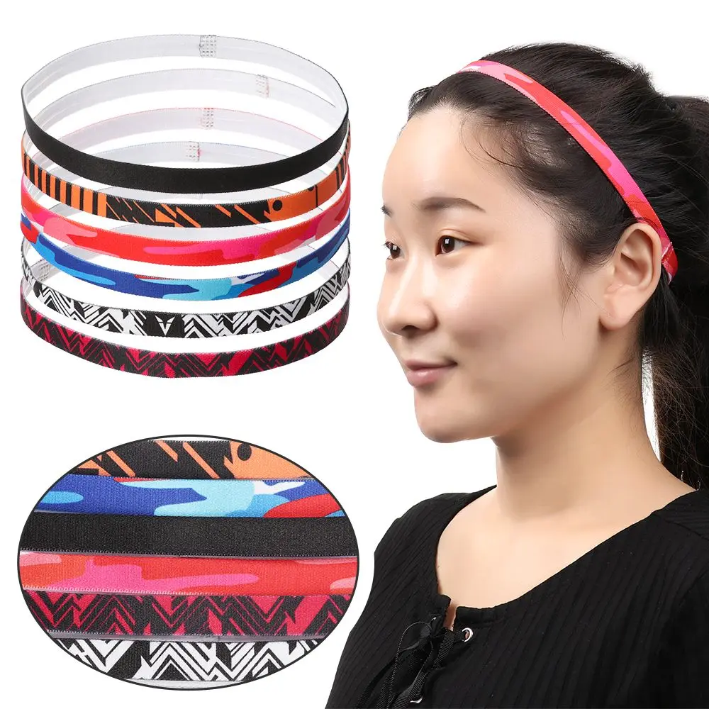 

Fashion Elastic Stretch Stripe Print Anti-slip Running Headwear Fitness Headband Sport Hairband Yoga Sweatband