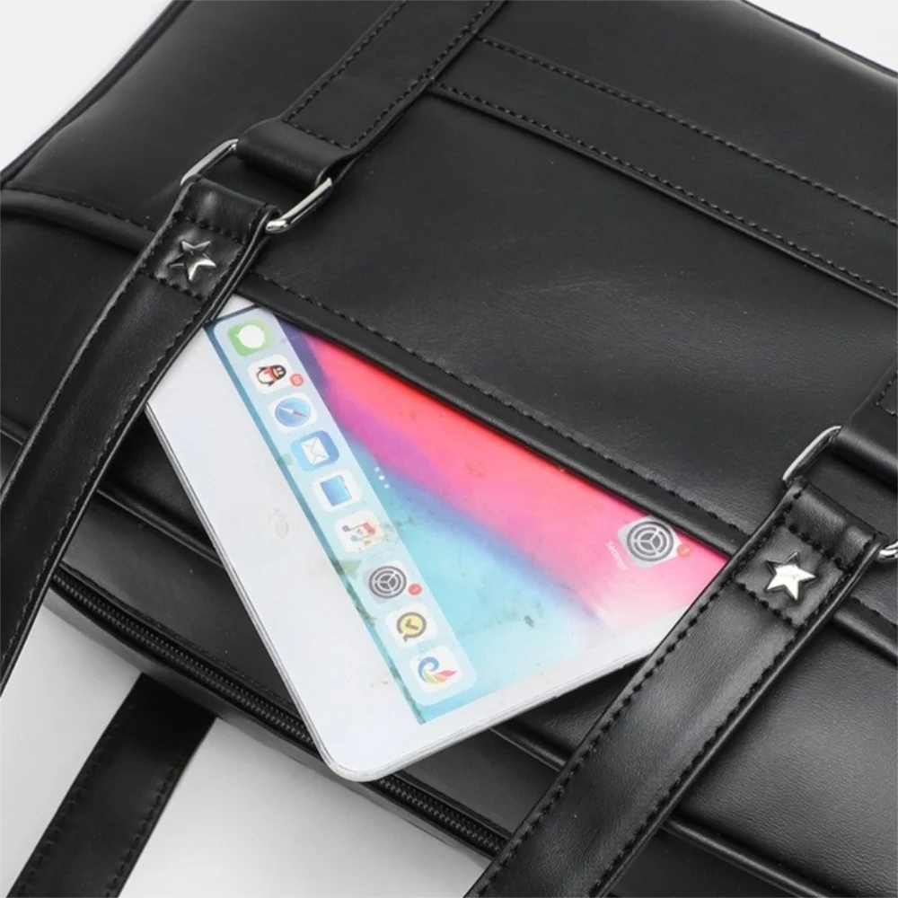 Fashion PU Leather Jk Shoulder Bag Big Capacity Japanese Style PU Handbag Adjustable Strap Crossbody Bag Anime Convention