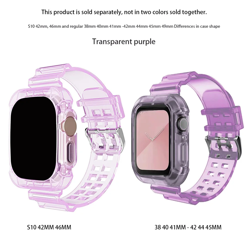 Transparent Apple Watch Band with Protective Case – Soft Clear Strap Accessory