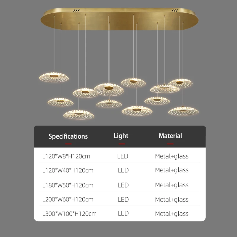 Dining room pendant light Modern villa dining room Kitchen pendant light designer glass Multi-head Hanging Lamp pendant light 5