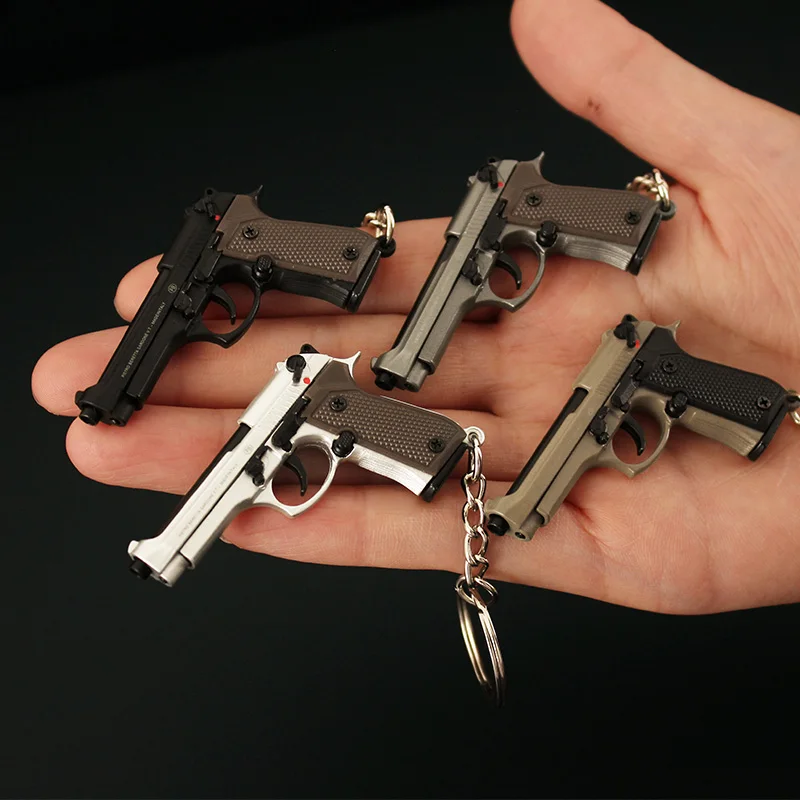13MiniGlockKeychainBeretta92FMetalGun1911PistolWeaponModel
