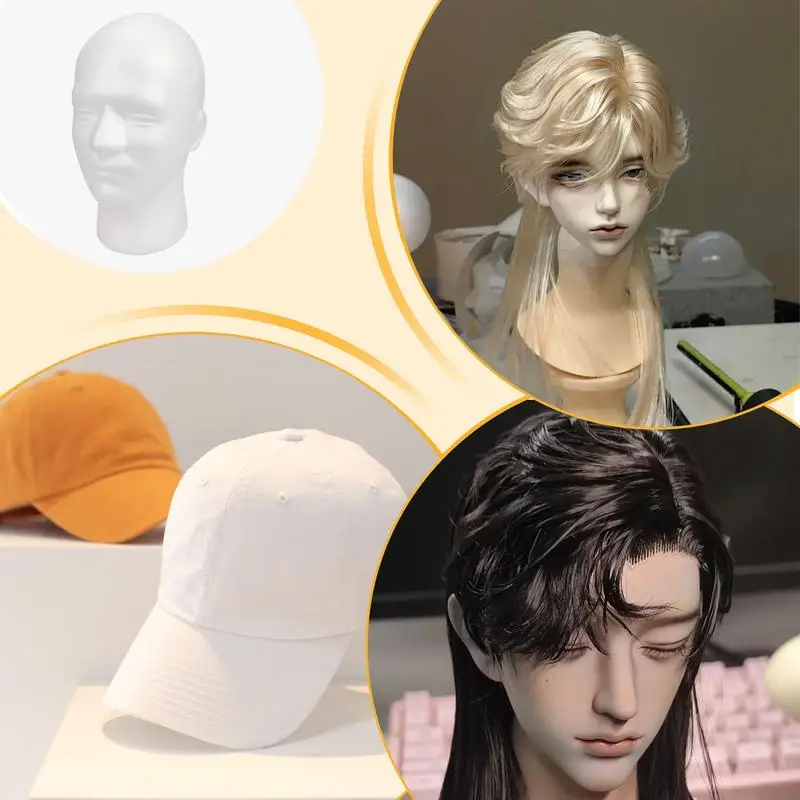 Foam model head Mannequin Head Display Hairpieces Stand Holder Male Wig Display Mannequin Head Foam Wig Stand