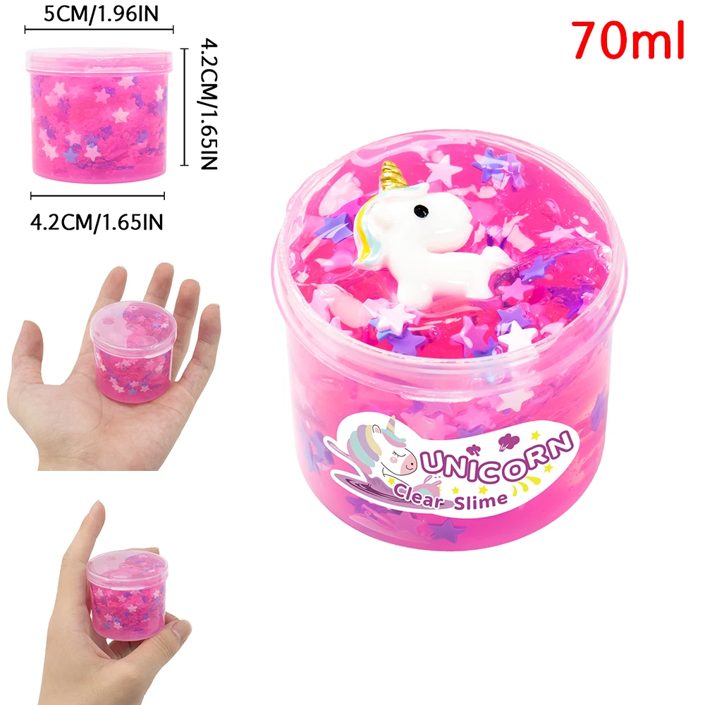 70ml Clear Crystal Slime Fake Candy Watermelon Peach Non Sticky Slime Soft Jelly Clay Bubble Slime Stretchy Putty Christmas Gift 2