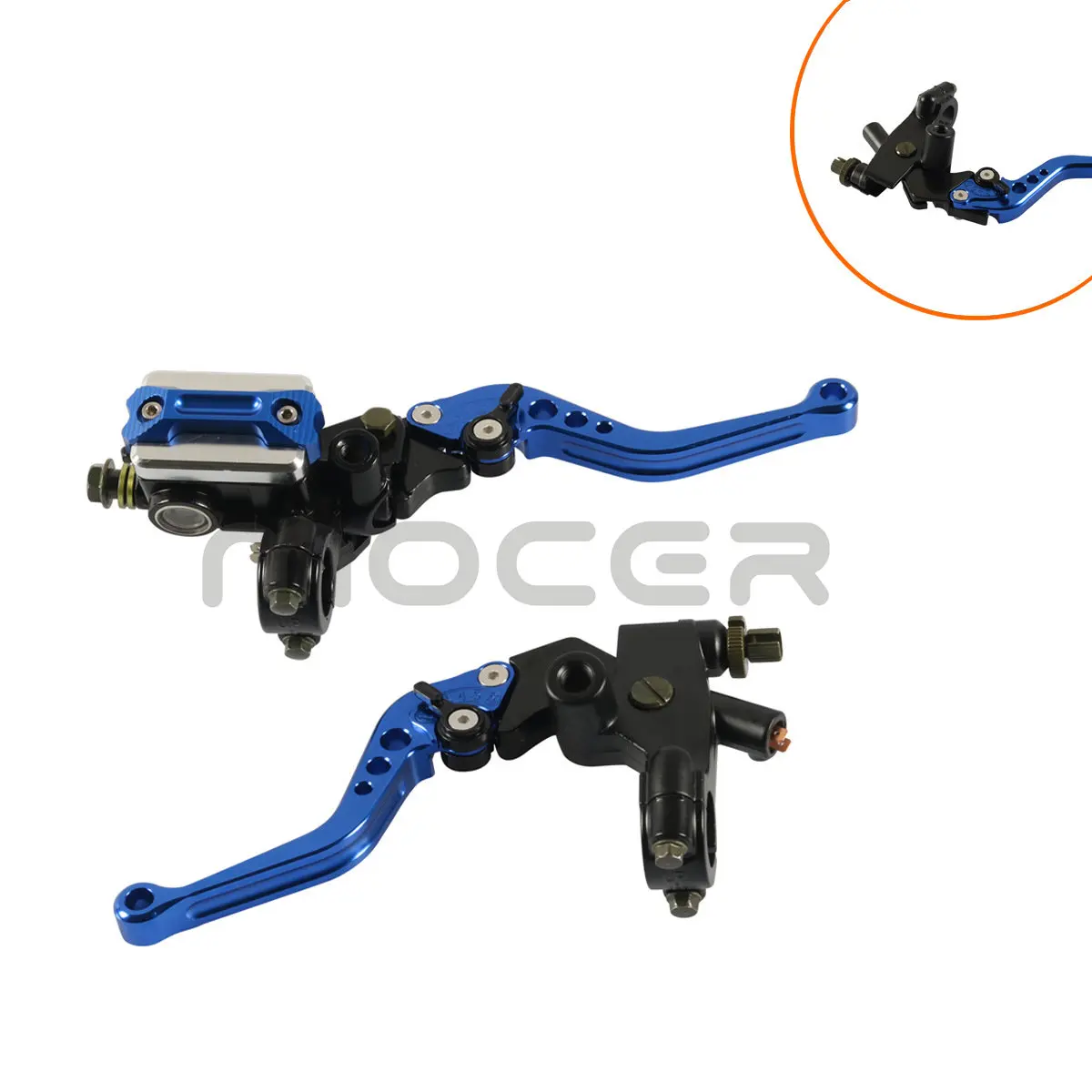 

Applicable for Motorcycle Blue/black Universal 1 Pair 22MM Brake and Clutch Master Cylinder Hydraulic Handbrake Handle