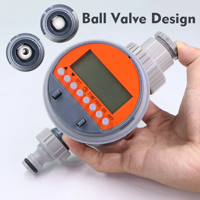 1set Garden LCD Ball Valve Rain Sensor/Solar Timer Automatic Programming Watering Controller Greenhouse Drip Irrigation System 6