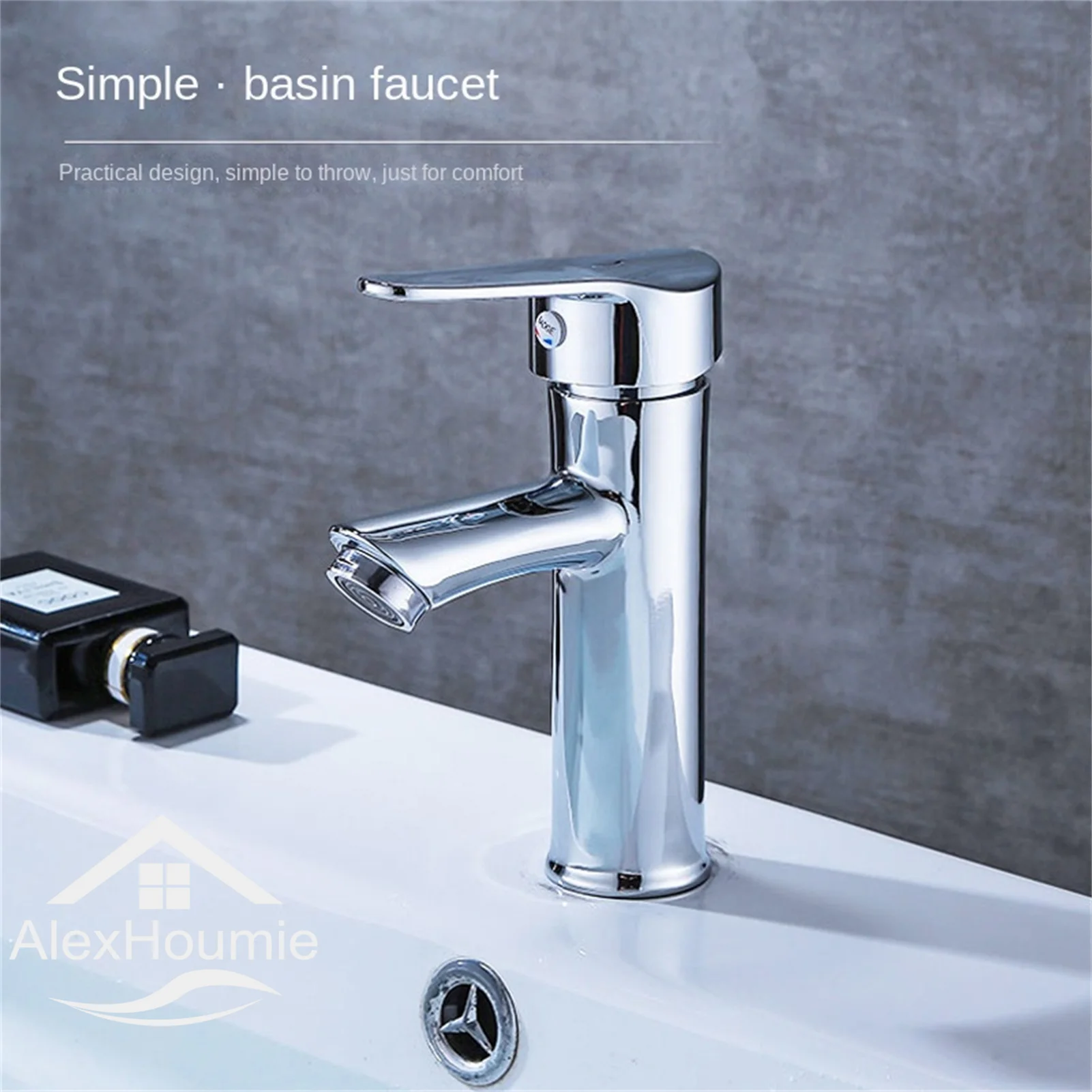 Bathroom Hot and Cold Faucet Basin Water Faucet New Washbasin Tap Deck Mounted Singel Handel Single Hole Chrome