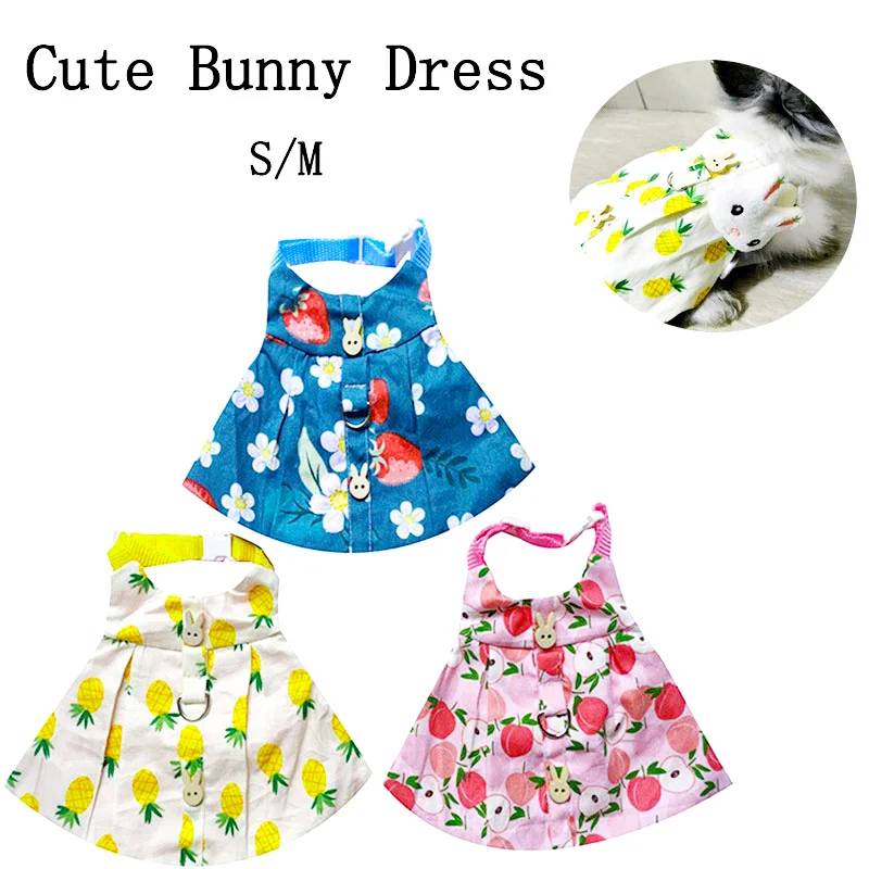 Rabbit Accessories Summer Suspender Skirt Leash Suspenders Vest For Small Pet Ferret Guinea Pig Dutch Pig Leash Set Pet Supplies