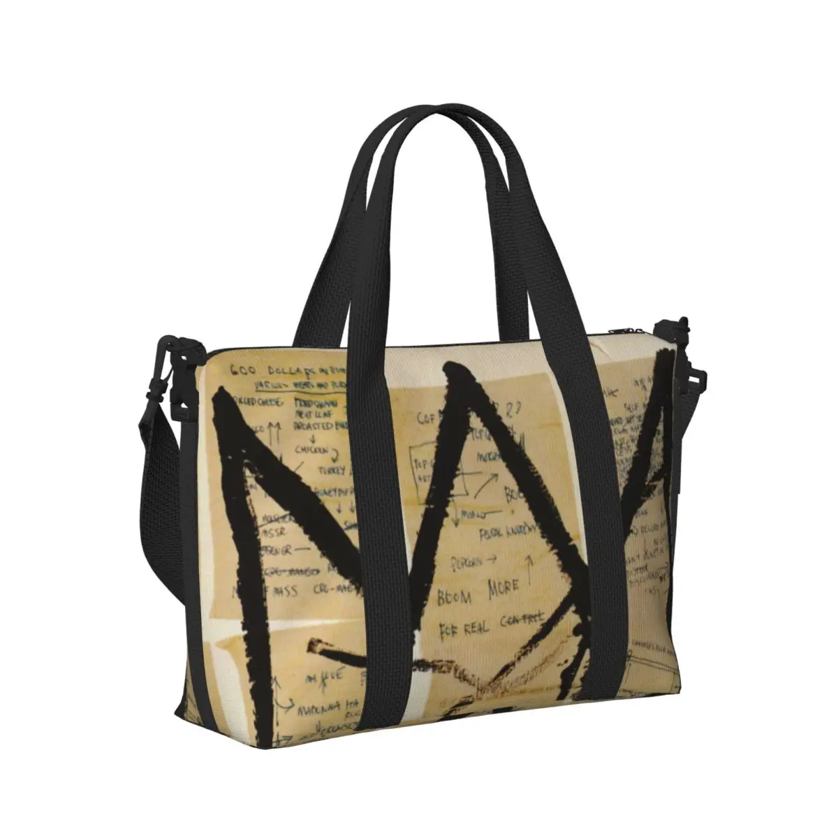 Crown By Jean Michel Basquiats Beach Tote Bag Women Extra Large Gym Carry On Graffiti Art Travel Shopping Bags