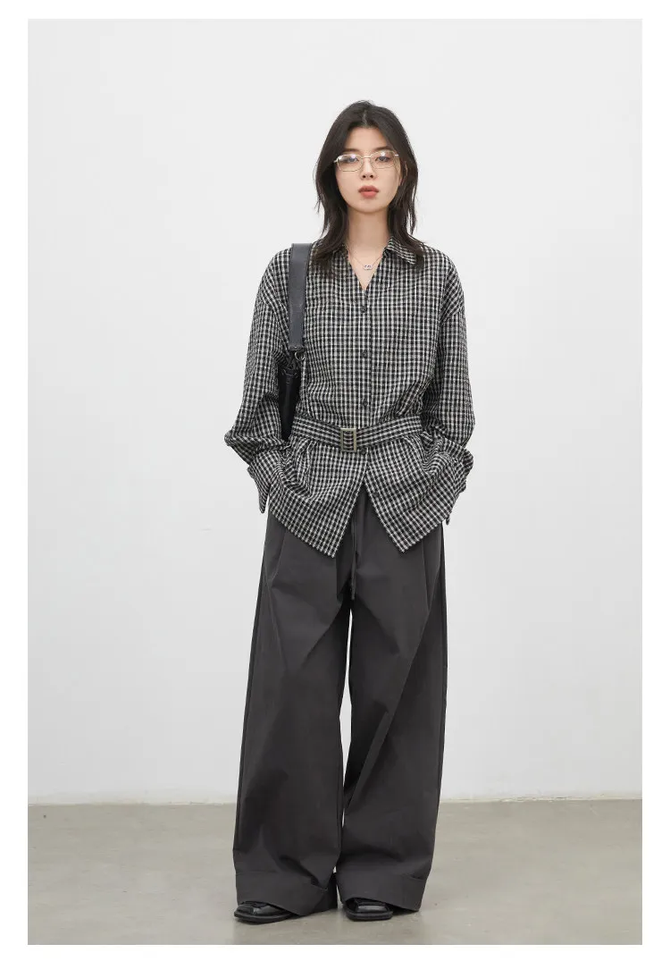 CHIC VEN New Women Pants Solid Loose Casual Retro Elastic Waist Drawstring Pleated Female Texture Trousers Spring Autumn 2026
