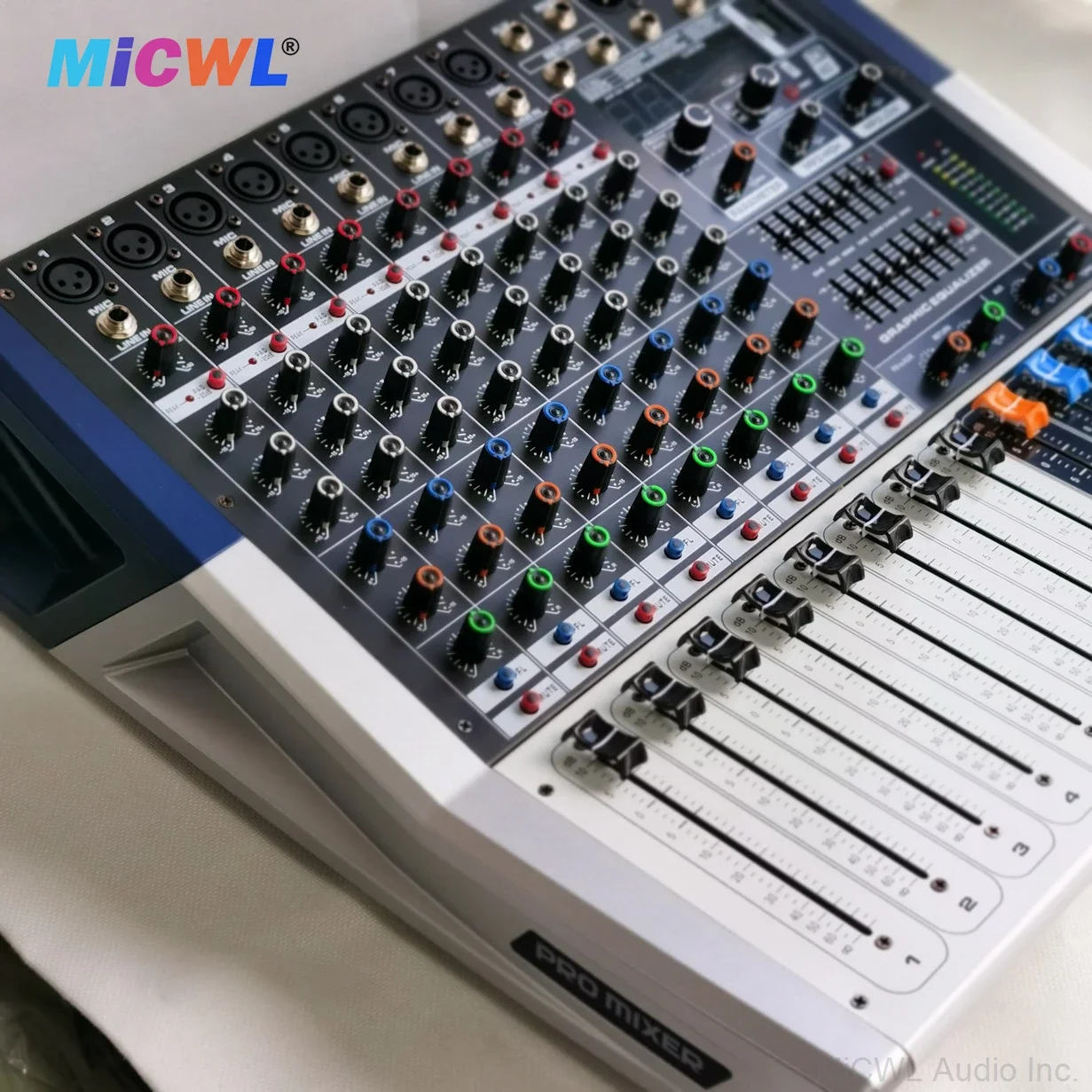 최고급 1000W 파워 믹서 앰프 8채널 사운드 믹싱 콘솔 48V 블루투스 무선 마이크 입력 MiCWL PH08-1000W