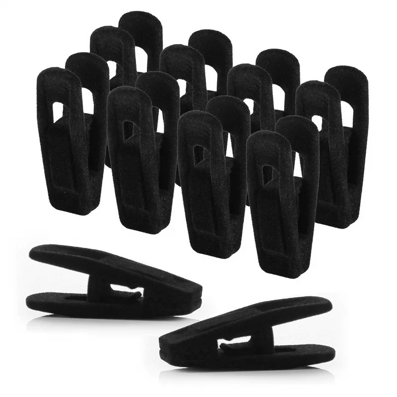 For 5/10/15/20 pcs of Velvet Hanger Clips Non-slip Detachable Clothespins Flocked Fine Line Hakama Cloth Hangers 5