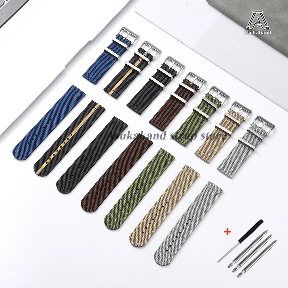 Versatile Nylon Canvas Woven Strap – Military Sport Watch Band